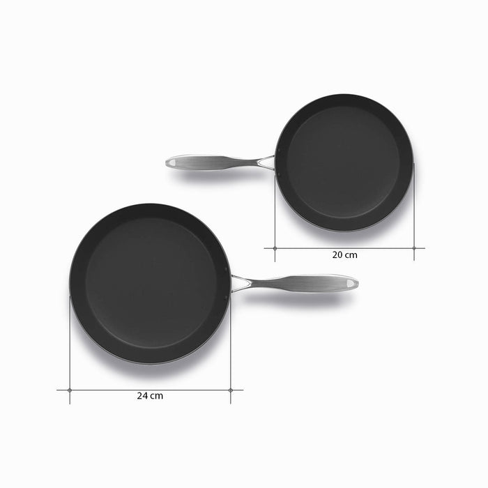 Anyhouz Fry Pan Stainless Steel 20cm 24cm Frying Pan Skillet Induction Non Stick Interior FryPan