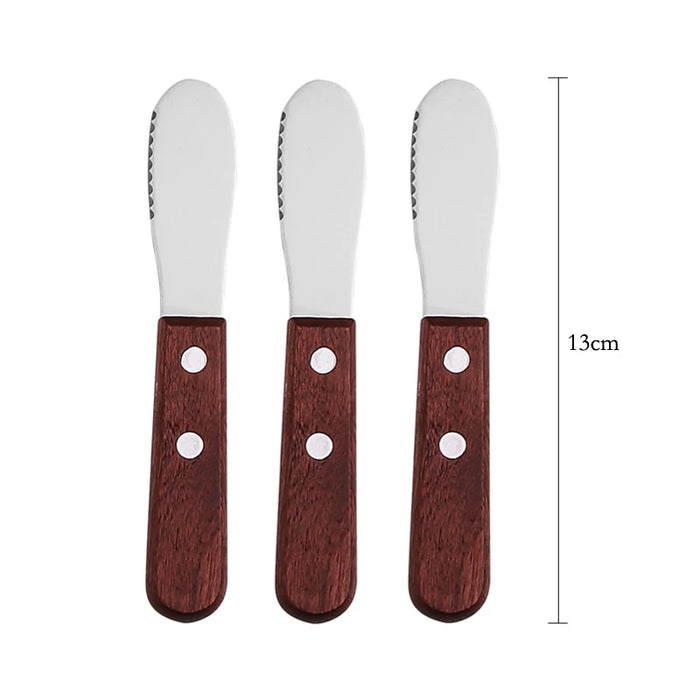 Anygleam Dark Brown 3pcs Wooden Butter Knife Kitchen Food Kitchen Tableware