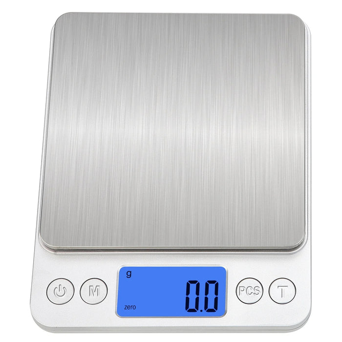 Anygleam Silver Rechargeable Stainless Kitchen Scale 5Kg Accurate Measure Electronic Portable Digital Display