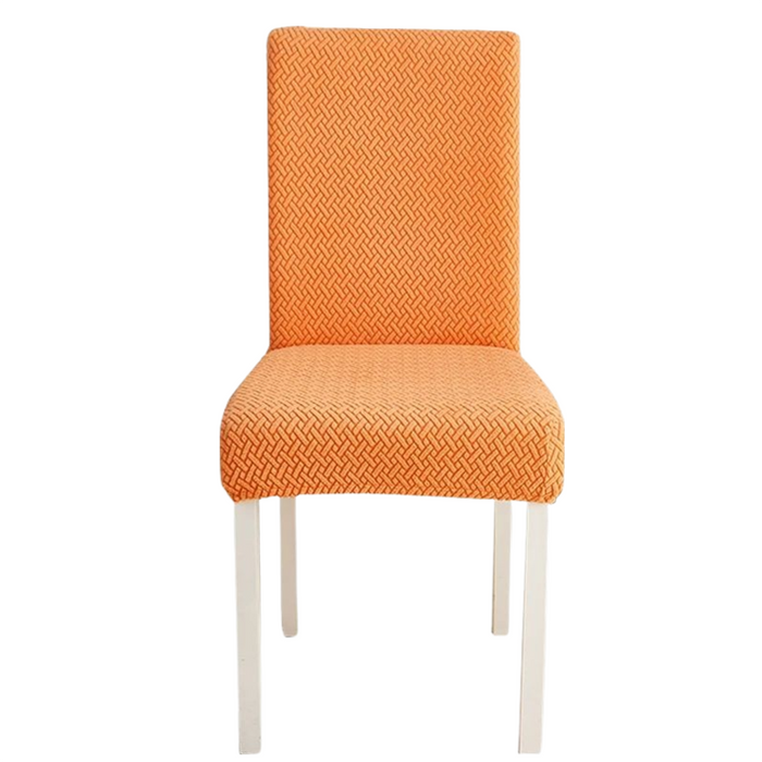 Anyhouz Chair Cover Orange Small Knitted Design with Anti-Dirt and Elastic Material for Dining Room Kitchen Wedding Hotel Banquet Restaurant