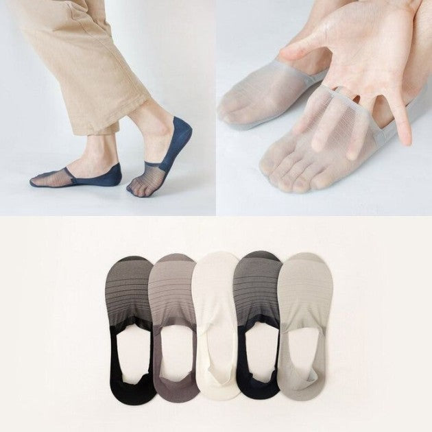 Anysox 5 Pairs Size 5-11 Fashion No Show Thin Invisible Solid White Sock High-quality Breathable Ankle length For Men Woman Foot Accessories