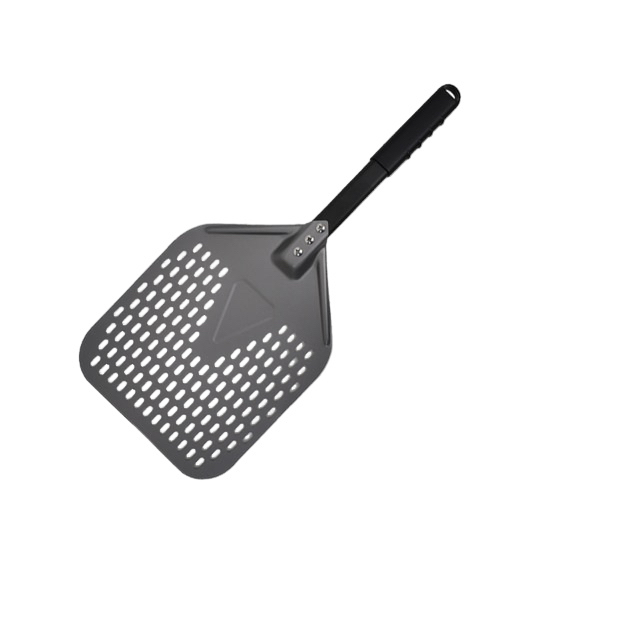 Anygleam Pizza Shovel 25cm X 55cm Dark Grey for Perforated Peel with Metal Handle Oven Turning Baking Accessory