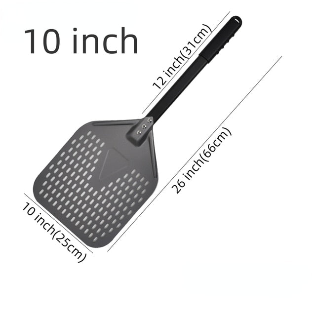 Anygleam Pizza Shovel 25cm X 66cm Dark Grey for Perforated Peel with Metal Handle Oven Turning Baking Accessory