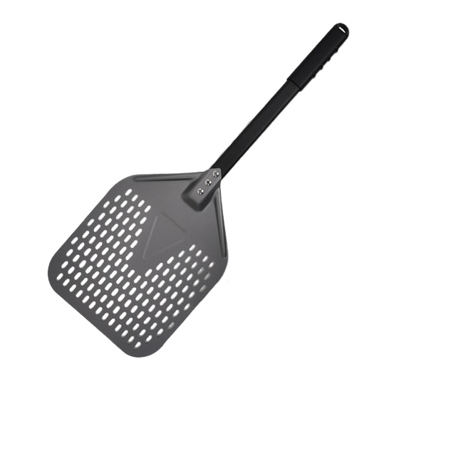 Anygleam Pizza Shovel 25cm X 66cm Dark Grey for Perforated Peel with Metal Handle Oven Turning Baking Accessory