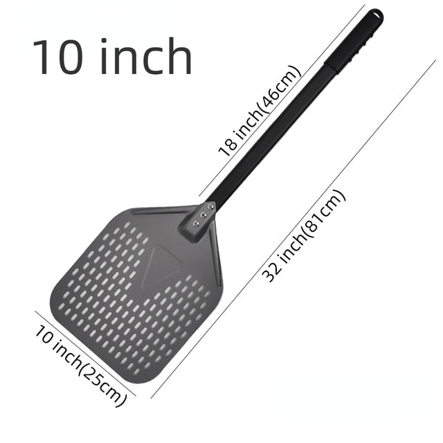 Anygleam Pizza Shovel 25cm X 81cm Dark Grey for Perforated Peel with Metal Handle Oven Turning Baking Accessory