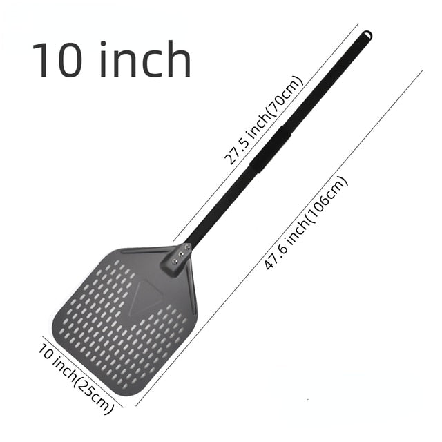 Anygleam Pizza Shovel 25cm X 106cm Dark Grey for Perforated Peel with Metal Handle Oven Turning Baking Accessory