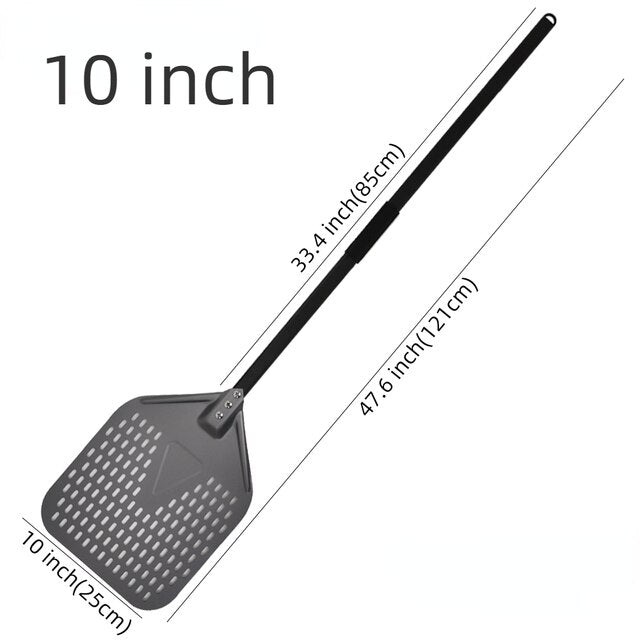 Anygleam Pizza Shovel 25cm X 121cm Dark Grey for Perforated Peel with Metal Handle Oven Turning Baking Accessory