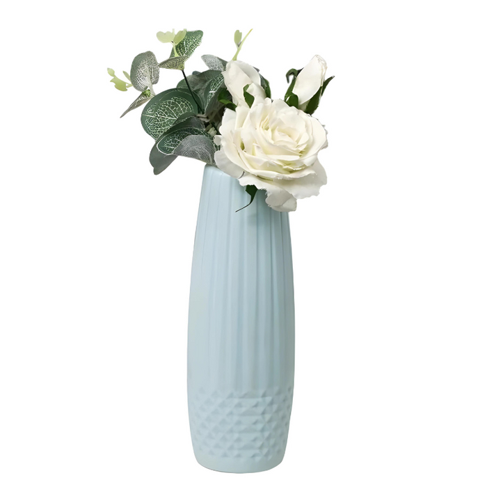 Anyhouz Flower Vase  Light Green Small Diamond Pattern Table Decor