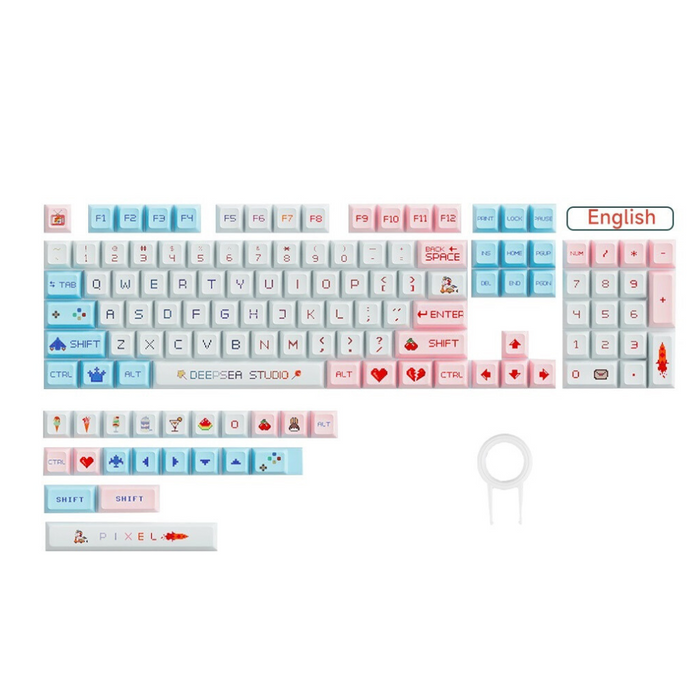 Anymob Keycap Keyboard Pixel wars 132 Keys PBT Dye Sublimation Switch Fit Pack in Bag