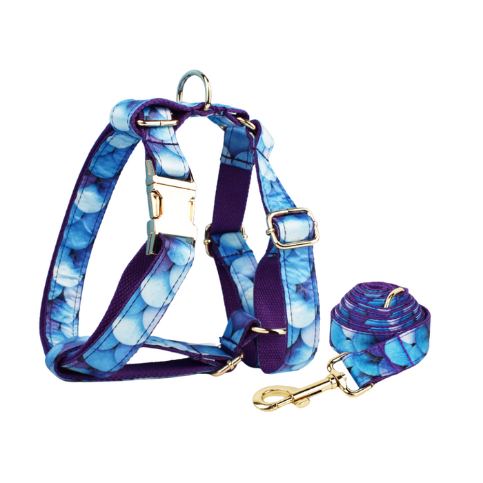 Anywags Pet Harness Leash Blue Sparkles Heavy Duty DIY Metal Dog Leash