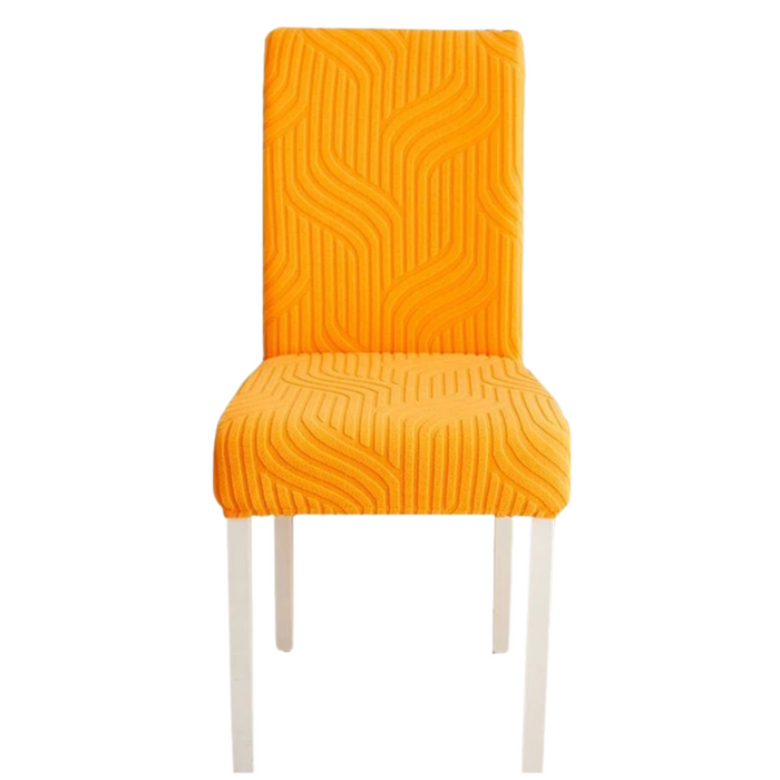 Anyhouz Chair Cover Orange Linear Design with Anti-Dirt and Elastic Material for Dining Room Kitchen Wedding Hotel Banquet Restaurant