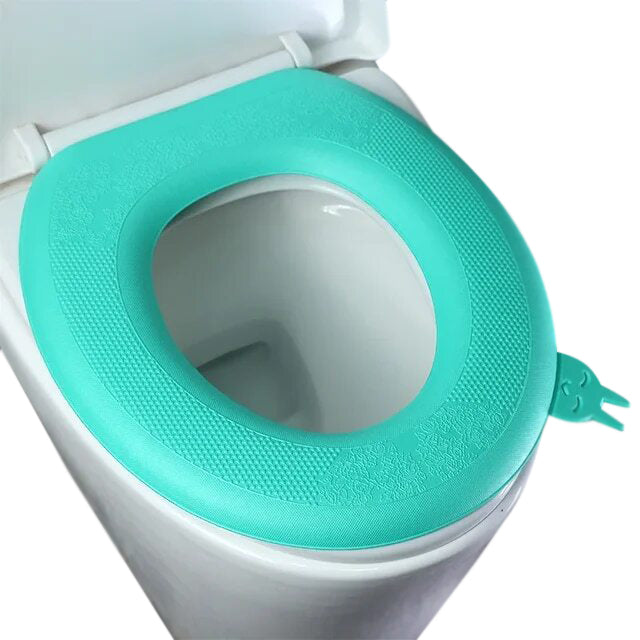 Anyhouz Toilet Seat Cover Green Washable Mat Pad Cushion O-shape Toilet Seat Toilet  Accessories