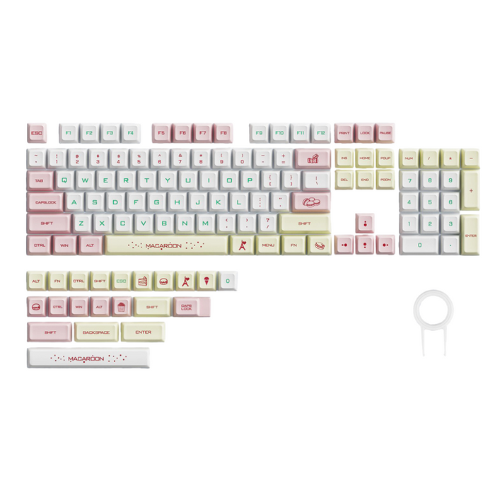 Anymob Keycap Keyboard Macaron 132 Keys PBT Dye Sublimation Switch Fit Pack in Box