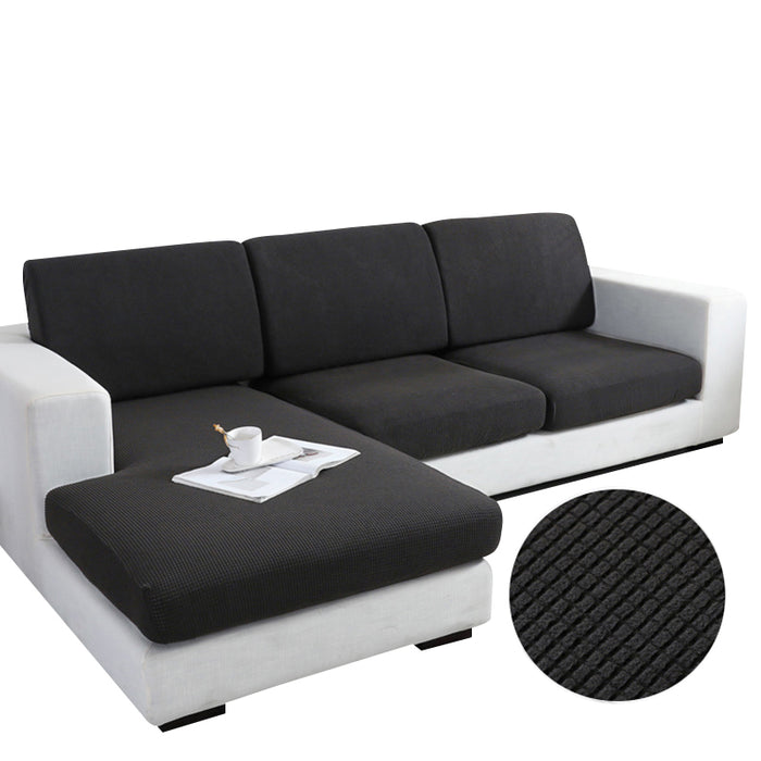 Anyhouz Sofa Cover Black Polyester Thick Stretchable Cushion For Living Room 1Pc Back Cushion