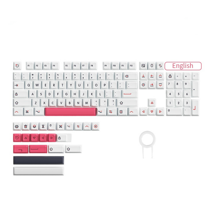 Anymob Keycap Keyboard White 132 Keys PBT Dye Sublimation Switch Fit Pack in Bag