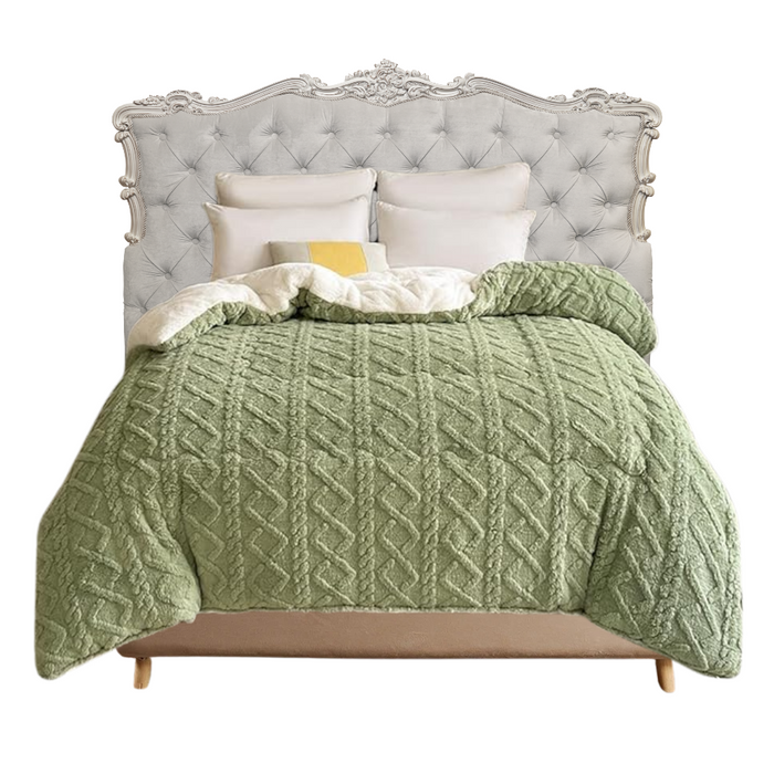 Anyhouz Blanket Green Cashmere Super Thick Warm Quilt Comforter