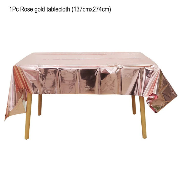 Anyparty Disposable Table Dresser 1Pc Rose Gold Latex Tableware