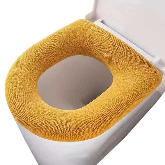 Anyhouz Toilet Seat A Yellow Washable Soft Mat Pad Cushion O-shape Seat Bidet Toilet Cover Accessories