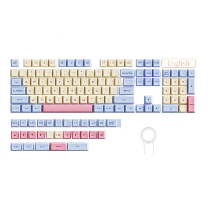 Anymob Keycap Keyboard Marshmallow 132 Keys PBT Dye Sublimation Switch Fit Pack in Box