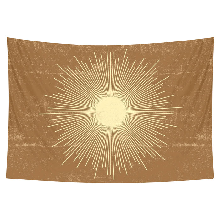 Anyhouz Tapestry Yellow Rays 230x150cm Psychedelic Scene Art Hippie Bohemian Decorative Sheet