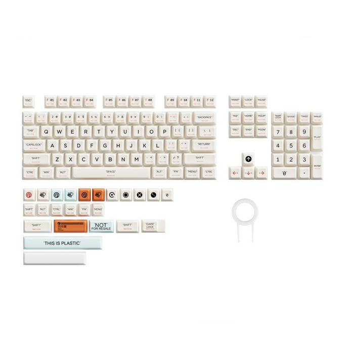 Anymob Keycap Keyboard Beige 132 Keys PBT Dye Sublimation Switch Fit Pack in Box