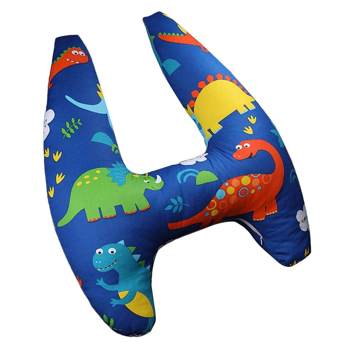 Anypack Car Travel Pillow UShape Blue Dinosaur Pattern Children Travel Pillow Cushion for Car Seat, Safety Neck Pillow for Kids