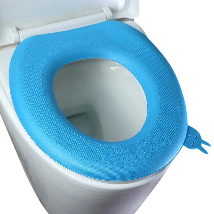 Anyhouz Toilet Seat Cover Blue Washable Mat Pad Cushion O-shape Toilet Seat Toilet  Accessories