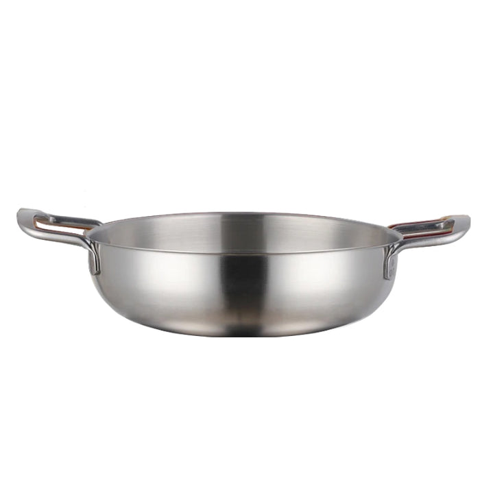 Anygleam Stock Pot Silver-L Stainless Steel HotPot Without Lid Single-Layer Cooking Soup Noodle Sea Food Home Kitchen Restaurant Tools