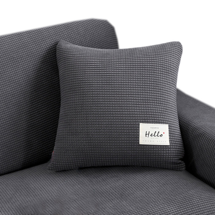 Anyhouz Pillowcase 45X45Cm Dark Gray Polyester Thick Stretchable Cushion For Living Room