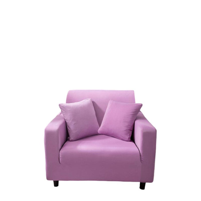 Anyhouz 1 Seater Sofa Cover Plain Light Purple Style and Protection For Living Room Sofa Chair Elastic Stretchable Slipcover