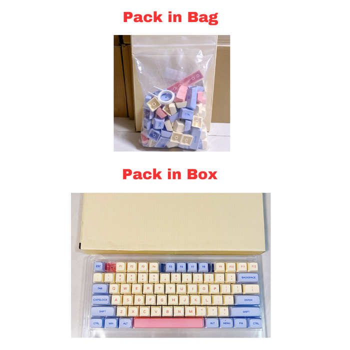 Anymob Keycap Keyboard Marshmallow 132 Keys PBT Dye Sublimation Switch Fit Pack in Box