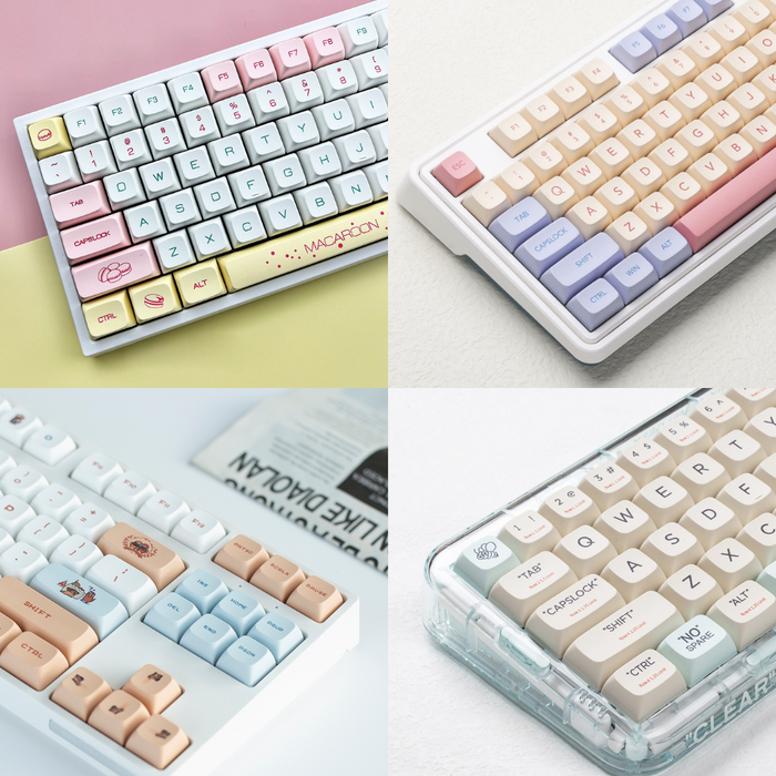 Anymob Keycap Keyboard Macaron 132 Keys PBT Dye Sublimation Switch Fit Pack in Box