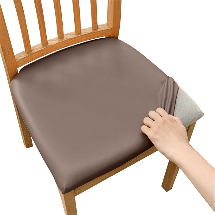 Anyhouz Chair Cover Plain Coffee Stretch Seat Cover for Home Dinning Kitchen Washable Removable