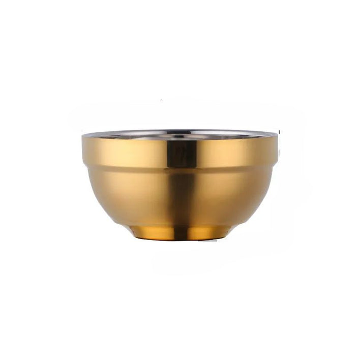 Anygleam Gold 5Pcs Small Stainless Steel Rice Bowl Single Anti-Scalding Layer Cooking Utensil