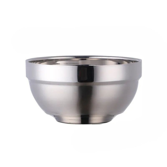 Anygleam Silver 5Pcs Big Stainless Steel Rice Bowl Single Anti-Scalding Layer Cooking Utensil