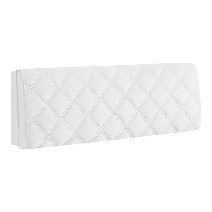 Anyhouz Headboard Cover Off White Criss Cross Pattern Super Soft Smooth Quilted Velvet Bed Back Dust Protector Cover 170x70cm