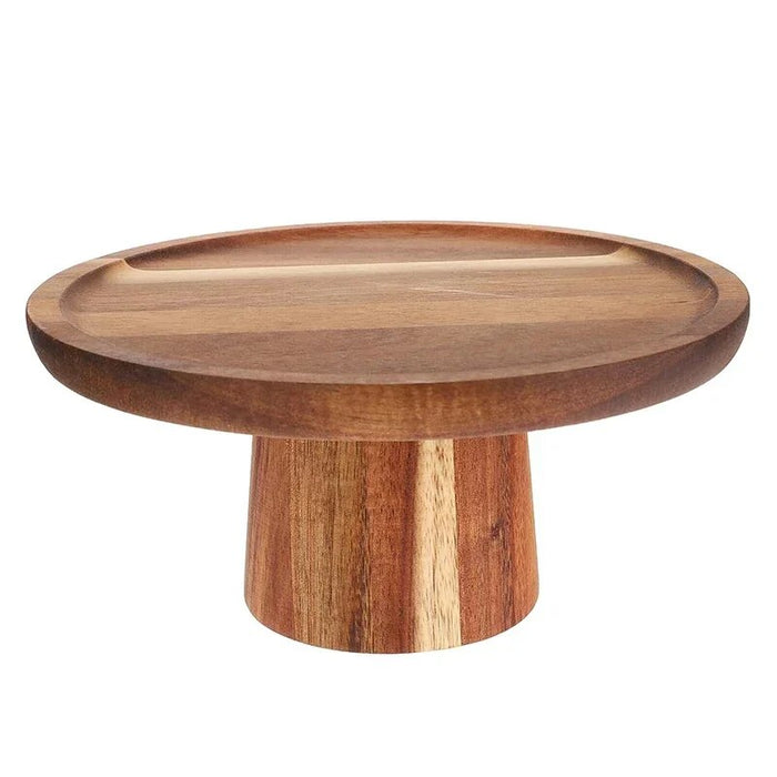 Anygleam Natural Wood Wooden Cake Stand Food Kitchen Tableware