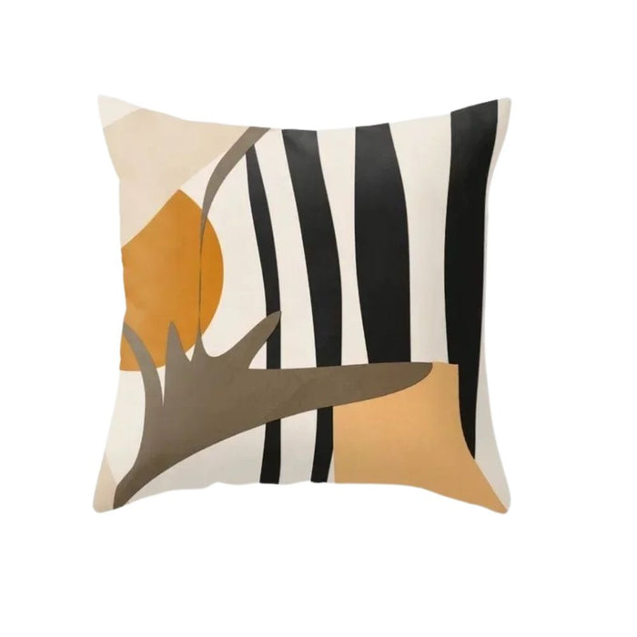 Anyhouz Pillowcase White Abstract Mix Line Cotton Polyester Cushion Cover