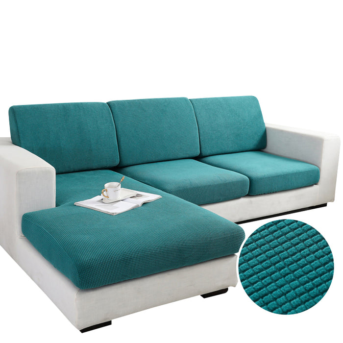 Anyhouz Sofa Cover Teal Blue Polyester Thick Stretchable Cushion For Living Room 1Pc Back Cushion