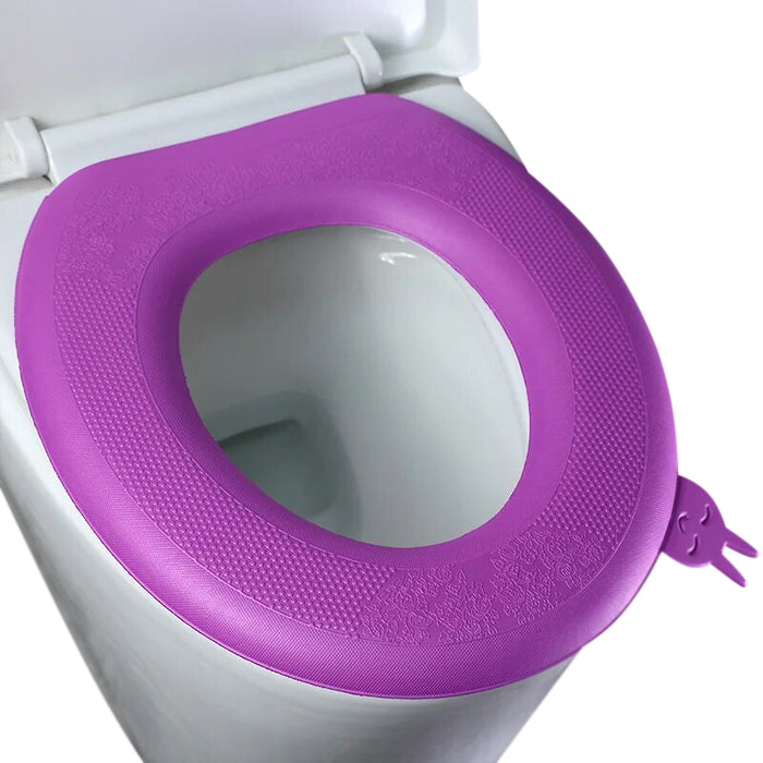 Anyhouz Toilet Seat Cover Purple Washable Mat Pad Cushion O-shape Toilet Seat Toilet  Accessories