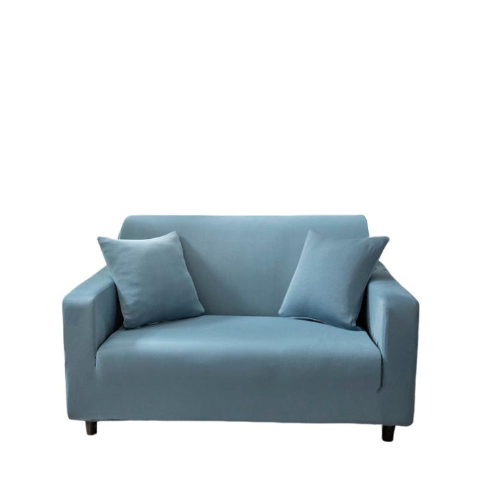 Anyhouz 2 Seater Sofa Cover Plain Grey Blue Style and Protection For Living Room Sofa Chair Elastic Stretchable Slipcover