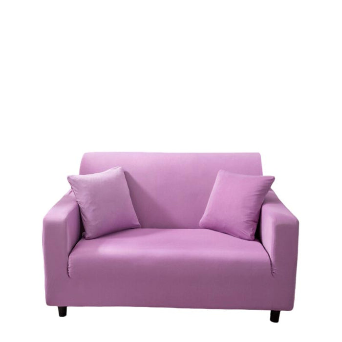 Anyhouz 2 Seater Sofa Cover Plain Light Purple Style and Protection For Living Room Sofa Chair Elastic Stretchable Slipcover