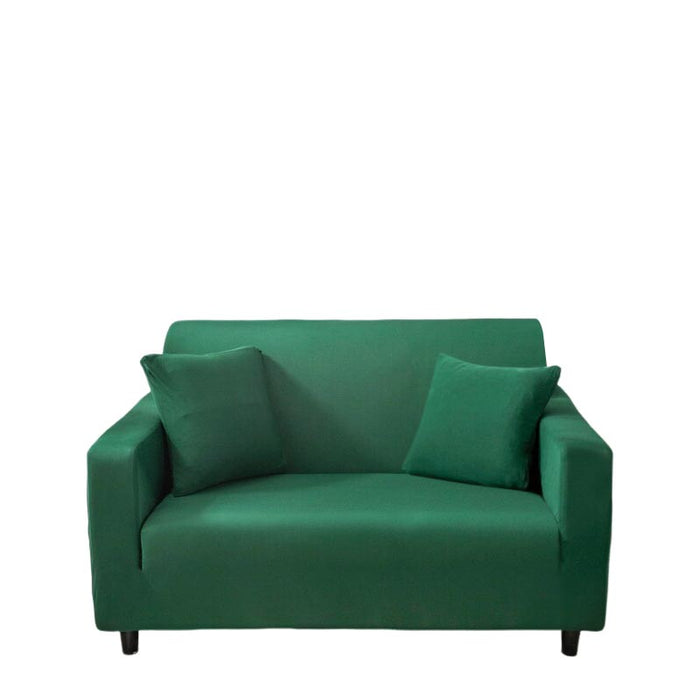 Anyhouz 2 Seater Sofa Cover Plain Green Style and Protection For Living Room Sofa Chair Elastic Stretchable Slipcover