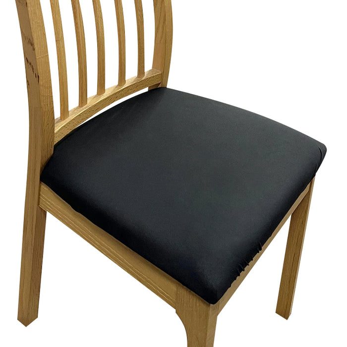 Anyhouz Chair Cover Black Plain No Print Stretch Seat Cover for Home Dinning Kitchen Washable Removable