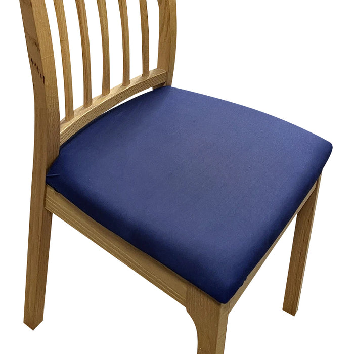 Anyhouz Chair Cover Navy Blue Plain No Print Stretch Seat Cover for Home Dinning Kitchen Washable Removable