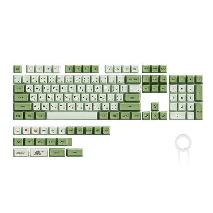 Anymob Keycap Keyboard Olive Green 124 Matcha Japanese Dye Submlimation Switch Bag Pack