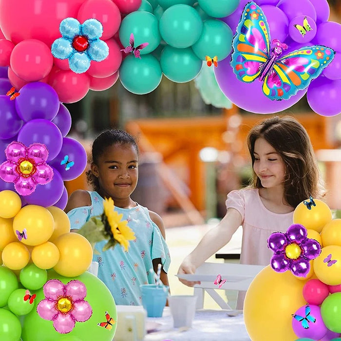 Anyparty Balloons 155Pcs Latex Butterfly Flower Theme Party Decor