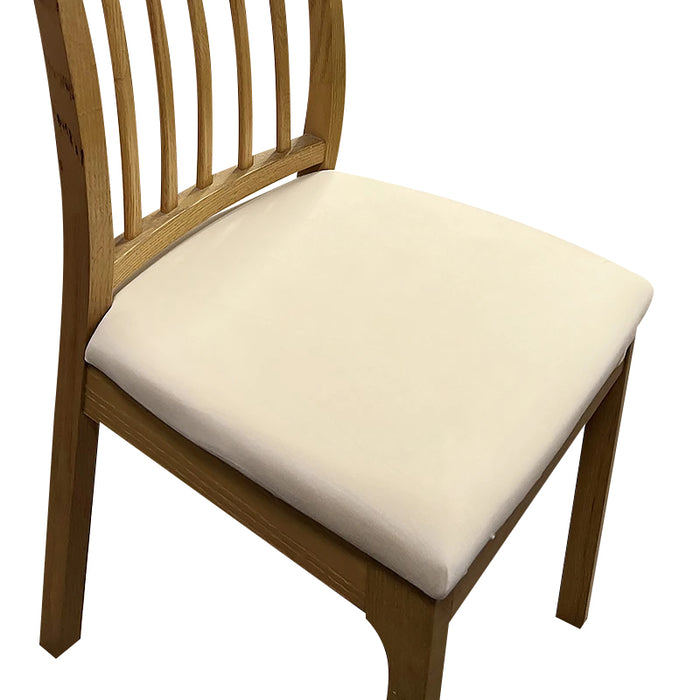 Anyhouz Chair Cover Beige Plain No Print Stretch Seat Cover for Home Dinning Kitchen Washable Removable