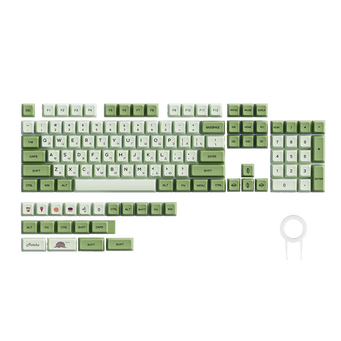 Anymob Keycap Keyboard Olive Green 124 Matcha Russian Dye Submlimation Switch Box