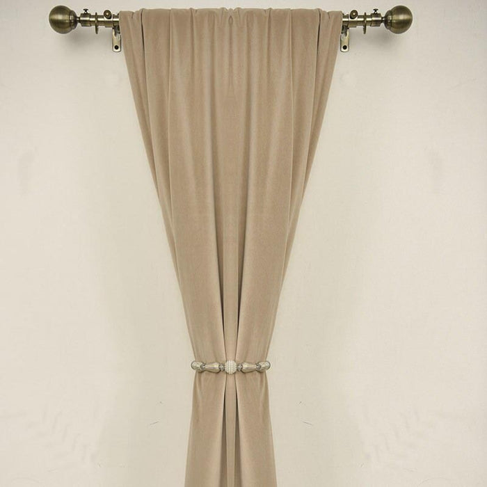 Anyhouz 250cm Beige High Quality Modern Velvet Blackout Curtains for Living Room Bedroom Dining Luxury Window Drape